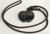 NGP5680 Agate apple pendant with nylon cord necklace