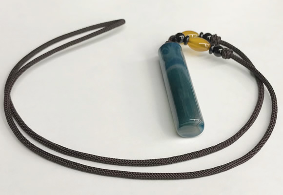 NGP5706 Agate tube pendant with nylon cord necklace