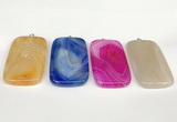 NGP5727 30*50mm rectangle agate pendants wholesale