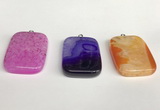 NGP5728 30*40mm rectangle agate pendants wholesale