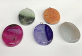 NGP5730 30*40mm oval agate gemstone pendants wholesale