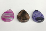 NGP5732 30*40mm flat teardrop agate pendants wholesale