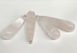 NGP5767 14*40mm - 15*55mm teardrop rose quartz pendants wholesale