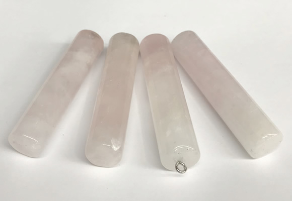 NGP5768 13*58mm tube rose quartz pendants wholesale