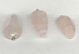 NGP5771 22*48mm - 25*55mm flat teardrop rose quartz pendants