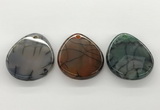 NGP5785 35*45mm flat teardrop agate pendants wholesale