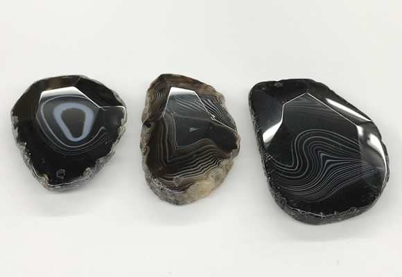 NGP5788 30*55mm - 45*65mm faceted freeform agate slab pendants