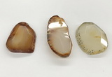 NGP5791 25*35mm - 35*55mm faceted freeform agate slab pendants