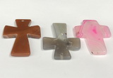 NGP5812 40*55mm cross agate gemstone pendants wholesale