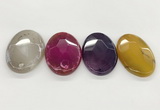 NGP5820 32*50mm faceted oval agate gemstone pendants wholesale