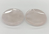 NGP5844 50mm flat round rose quartz pendants wholesale