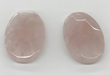 NGP5845 35*55mm faceted oval rose quartz pendants wholesale