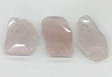 NGP5848 35*50mm - 50*70mm faceted freeform rose quartz slab pendants