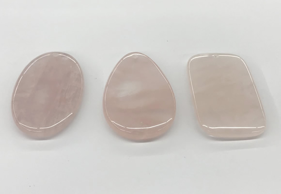 NGP5851 35*55mm freeform rose quartz pendants wholesale