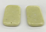 NGP5864 35*55mm rectangle lemon jade pendants wholesale