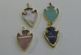 NGP6005 22*30mm - 25*35mm arrowhead mixed gemstone pendants