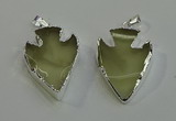 NGP6007 22*30mm - 25*35mm arrowhead lemon quartz pendants