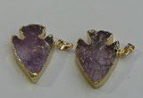 NGP6011 25*30mm - 30*35mm arrowhead amethyst pendants