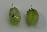 NGP6014 18*30mm - 22*35mm freeform green rutilated quartz pendants