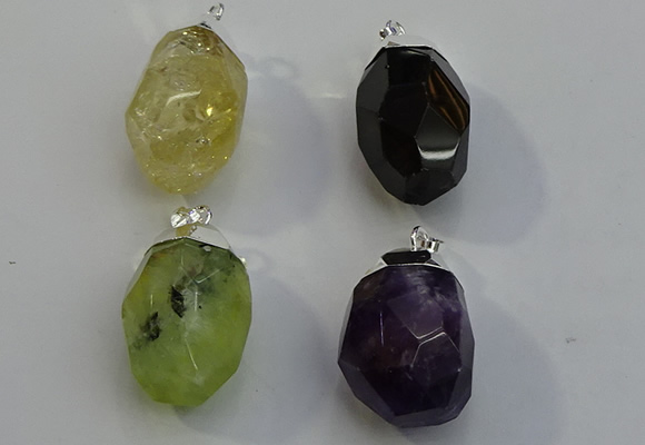 NGP6018 18*30mm - 22*35mm freeform mixed gemstone pendants