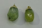 NGP6022 18*30mm - 22*35mm freeform green rutilated quartz pendants