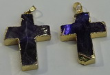 NGP6038 30*40mm - 35*45mm cross amethyst pendants