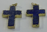 NGP6039 30*40mm - 35*45mm cross lapis lazuli pendants