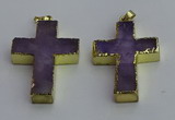 NGP6042 30*40mm - 35*45mm cross amethyst pendants