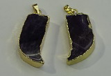 NGP6054 15*40mm - 18*45mm horn amethyst pendants