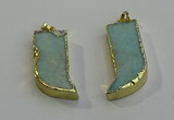 NGP6055 15*40mm - 18*45mm horn amazonite pendants