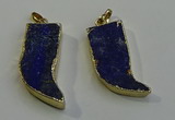 NGP6056 15*40mm - 18*45mm horn lapis lazuli pendants