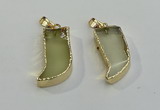 NGP6058 15*40mm - 18*45mm horn lemon quartz pendants