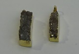 NGP6061 10*35mm - 10*40mm rectangle druzy agate pendants