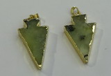 NGP6064 20*40mm - 25*45mm arrowhead green rutilated quartz pendants