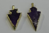 NGP6065 20*40mm - 25*45mm arrowhead amethyst pendants