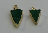 NGP6070 20*25mm - 25*35mm triangle druzy quartz pendants