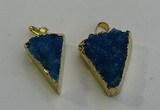 NGP6071 20*25mm - 25*35mm triangle druzy quartz pendants