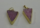 NGP6072 20*25mm - 25*35mm triangle druzy quartz pendants