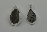 NGP6080 15*25mm – 18*30mm flat teardrop druzy agate pendants