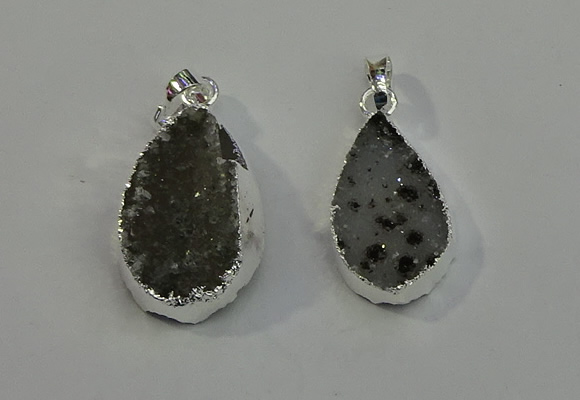 NGP6080 15*25mm – 18*30mm flat teardrop druzy agate pendants