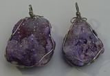 NGP6086 35*40mm – 45*50mm freeform druzy quartz pendants