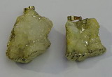 NGP6091 35*40mm – 45*50mm freeform druzy quartz pendants