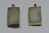 NGP6094 20*30mm – 22*35mm rectangle druzy quartz pendants