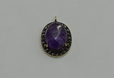 NGP6097 20*25mm - 22*30mm oval amethyst pendants wholesle