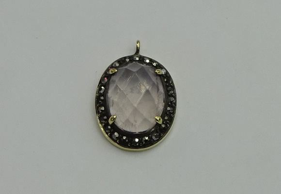 NGP6098 20*25mm - 22*30mm oval white crystal pendants wholesle