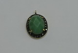 NGP6099 20*25mm - 22*30mm oval green aventurine pendants wholesle