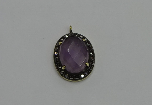 NGP6101 20*25mm - 22*30mm oval amethyst pendants wholesle