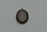 NGP6104 20*25mm - 22*30mm oval rose quartz pendants wholesle