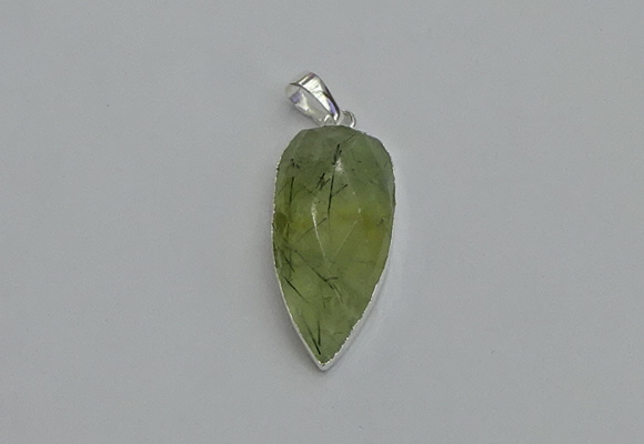 NGP6109 12*35mm - 15*40mm arrowhead green rutilated quartz pendants