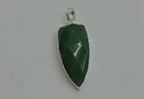 NGP6114 12*35mm - 15*40mm arrowhead green aventurine pendants